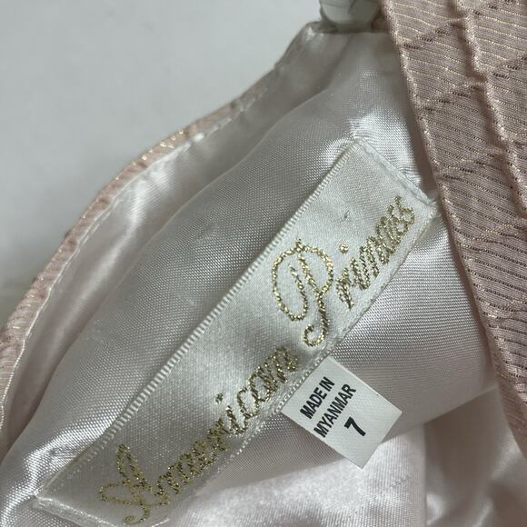 American Princess Girls Dress Size 7 Tiered Tulle Party Formal Wedding Birthday - Picture 3 of 8